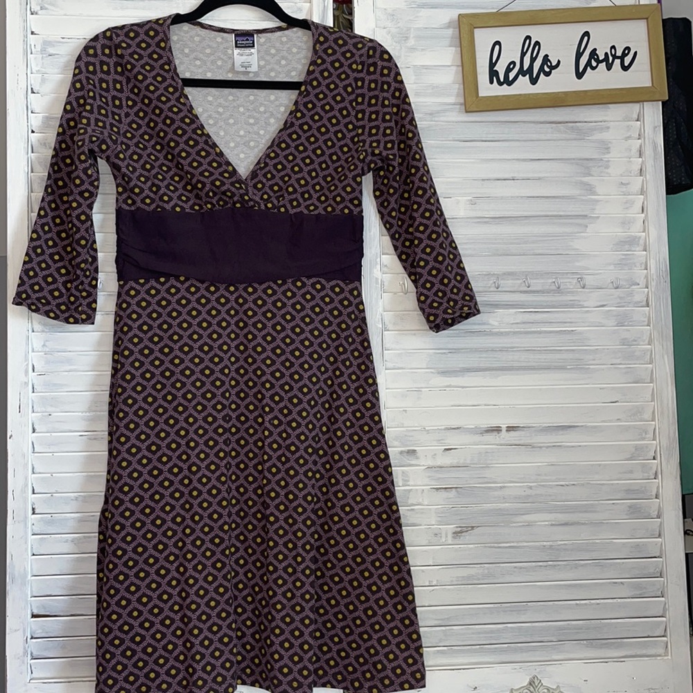 Patagonia organic cotton 3/4 length sleeve dress
